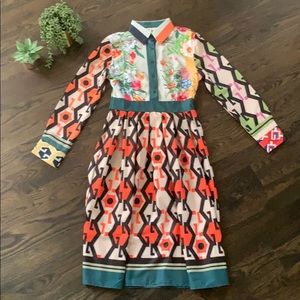 Patterned Midi Dress